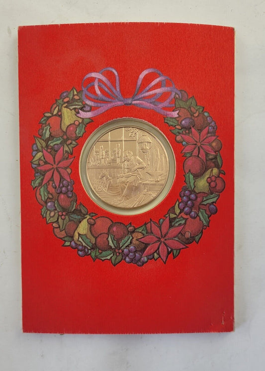 Vintage 1976 Franklin Mint Christmas Holiday Card Coin The First Christmas