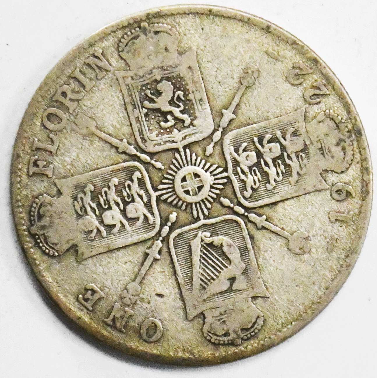 1922 Great Britain Silver One Florin Two Shillings Coin KM# 817a