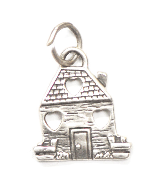 Sterling Silver Schubes Heart Home Charm 19mm