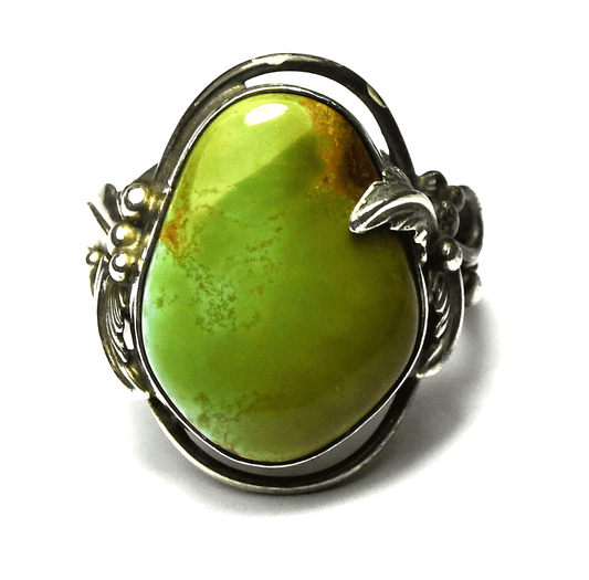 Sterling Silver E Piaso Green Turquoise Ring 24mm Size 8-1/2