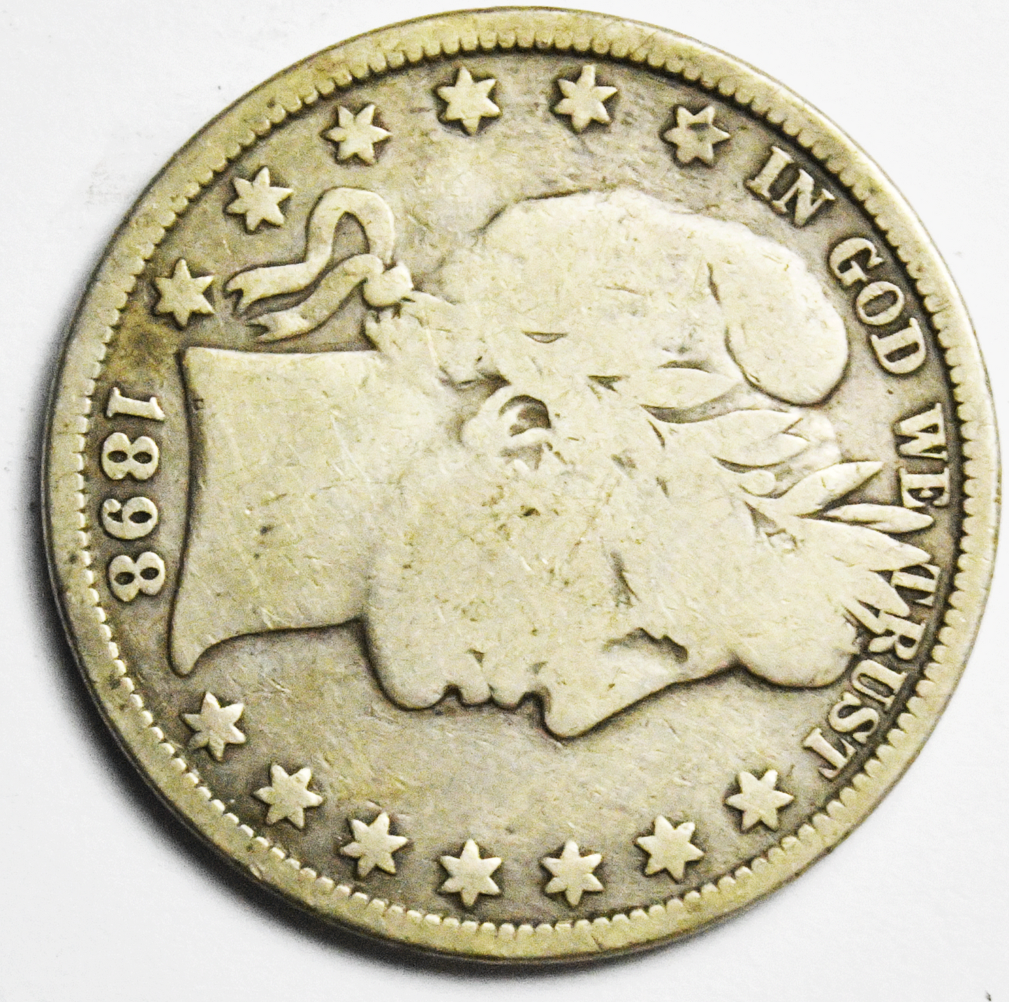 1898 50c Barber Silver Half Dollar Fifty Cents US Philadelphia