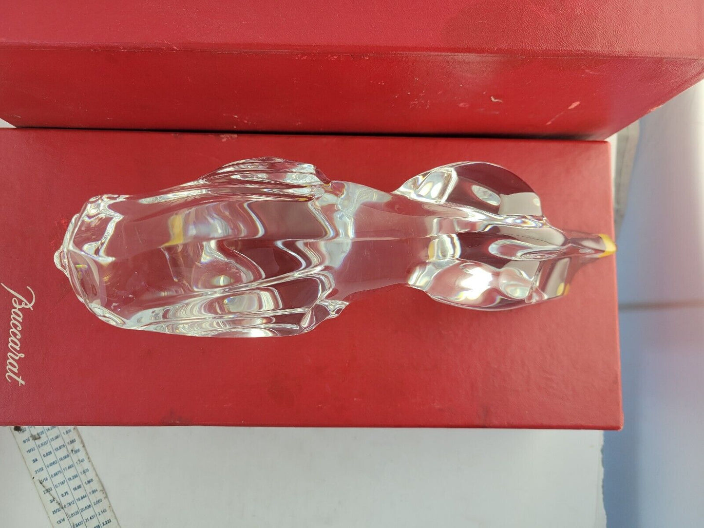 Baccarat Crystal 11" Standing Lion Figurine Sculpture w/Box Heavy France
