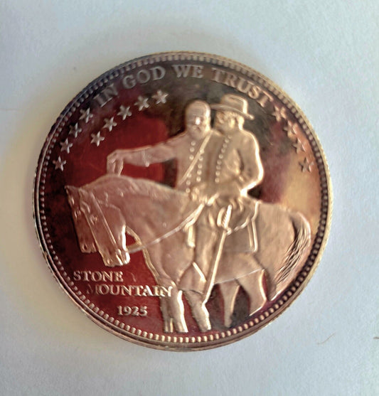 Stone Mountain Commemorative 1oz. Memorial  .999 Fine Silver Rainbow Toning