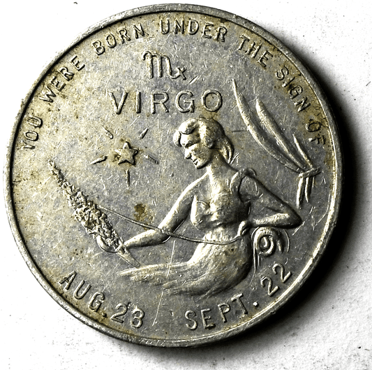 Vintage Virgo Aluminum Lucky Token Practical 26mm Novelty Zodiac