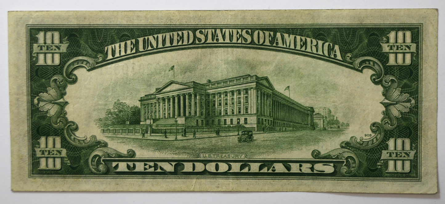 1934 A $10 Ten Dollars Federal Reserve Note Star Note G02030351*