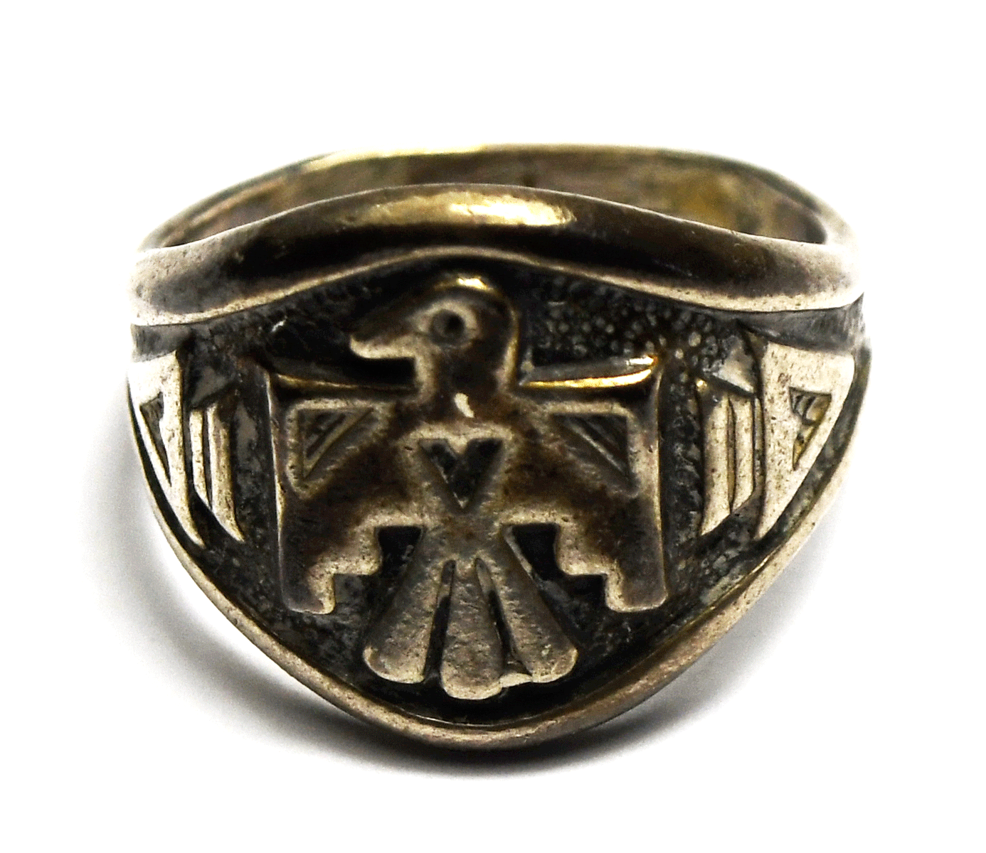 Antique Sterling Silver Bell Trading Zuni Bird Ring 14mm Size 5.5