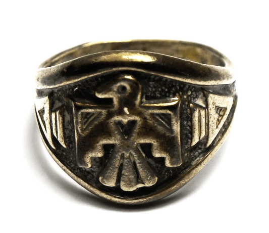 Antique Sterling Silver Bell Trading Zuni Bird Ring 14mm Size 5.5