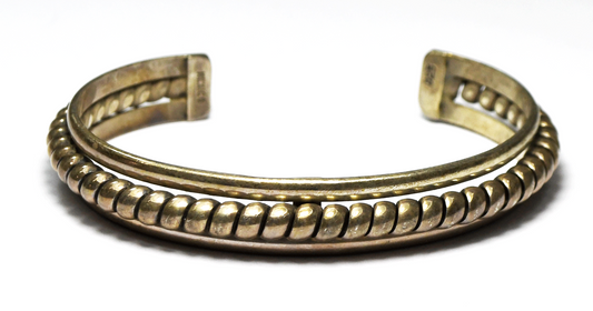 Sterling Silver PMW James Reid Mexico Rope 11mm Cuff Bracelet 7" Wrist