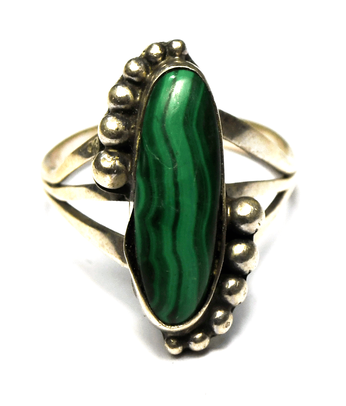Sterling Silver Felix Joe Green Malachite Ring 22mm Size 9
