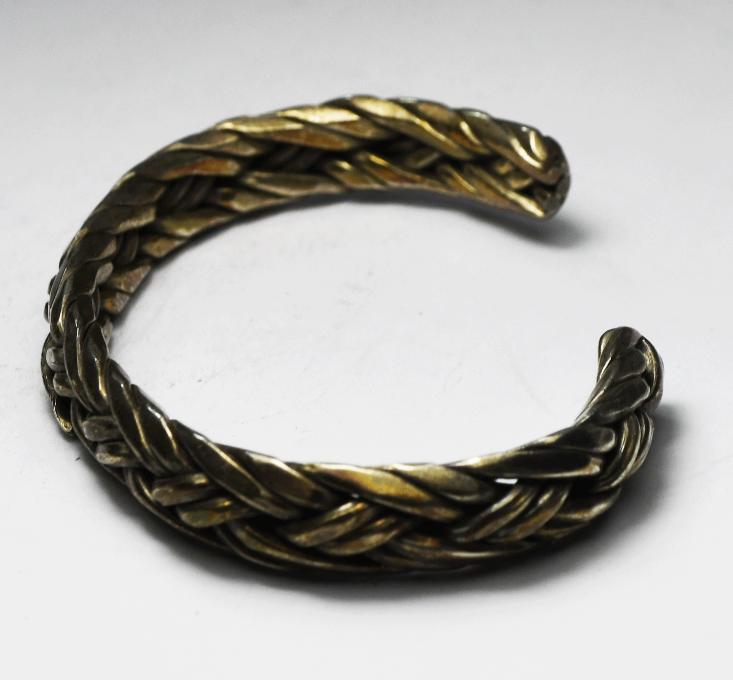 Sterling Silver Heavy Solid Basket Weave Cuff Bracelet 10mm 6-3/4" Wrist 45g