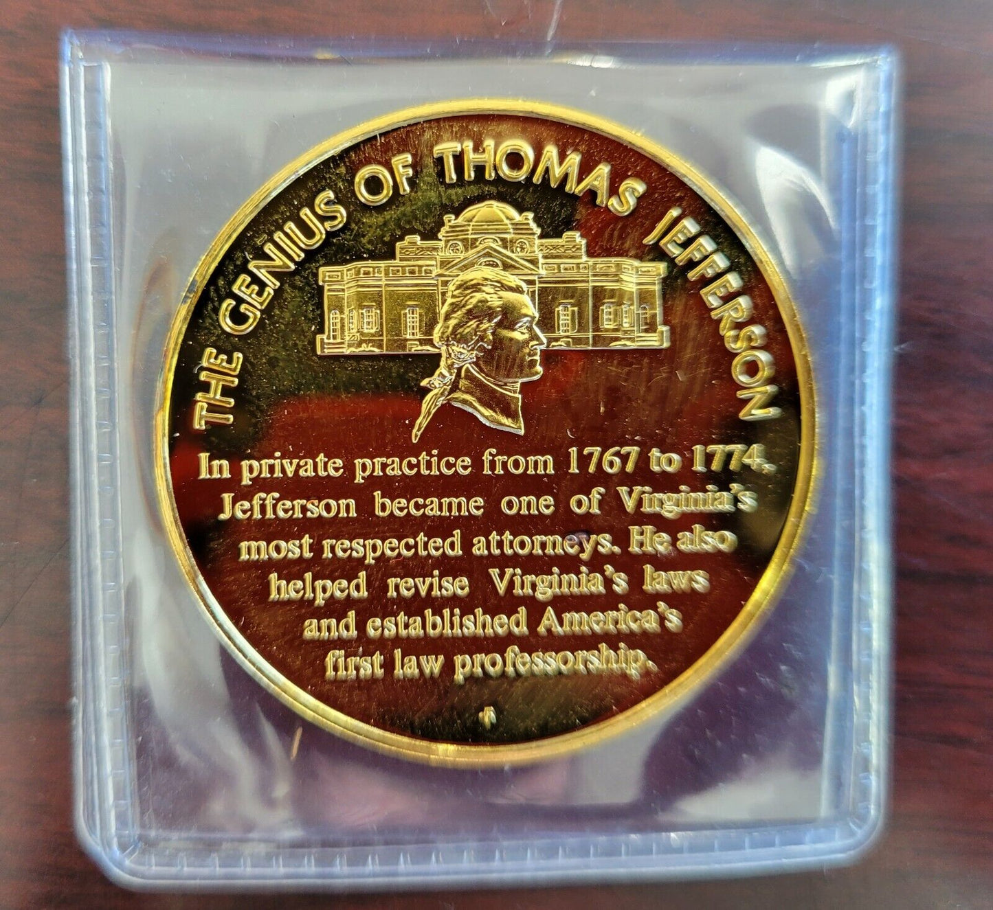 1976 Franklin Mint Lawyer Medal  Genius of Thomas Jefferson Sterling Medal
