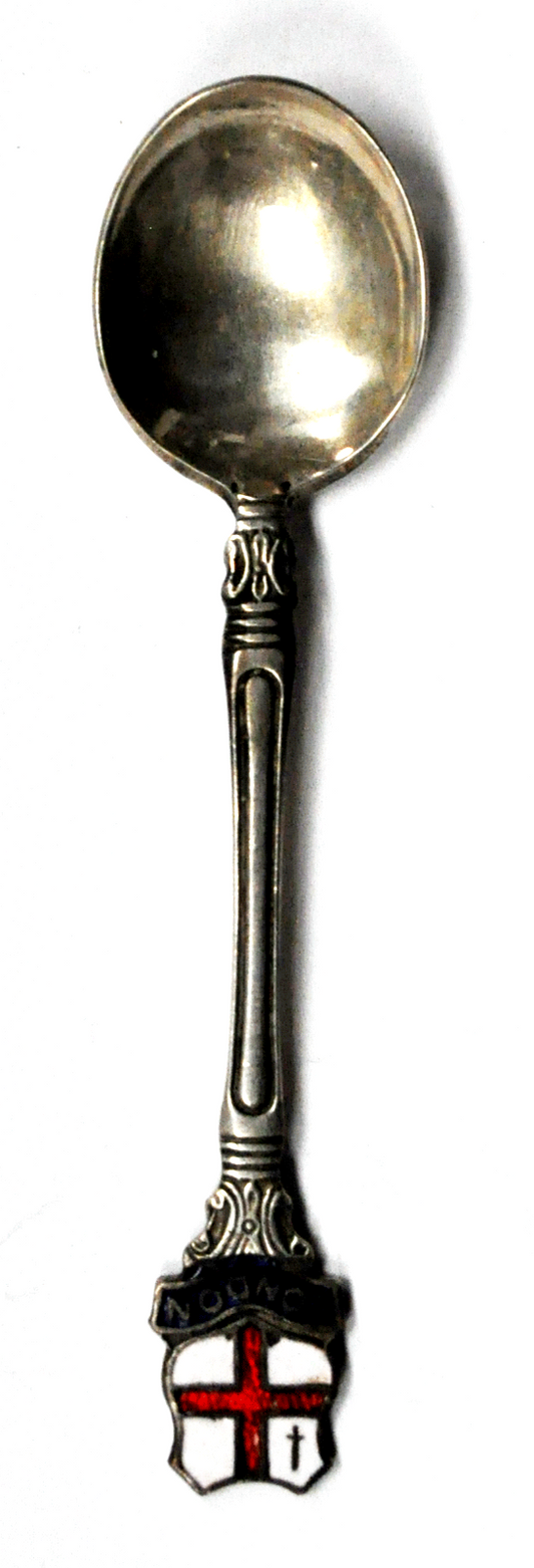 Silver Plated London Enamel Souvenir Spoon 3-5/8"  EPNS