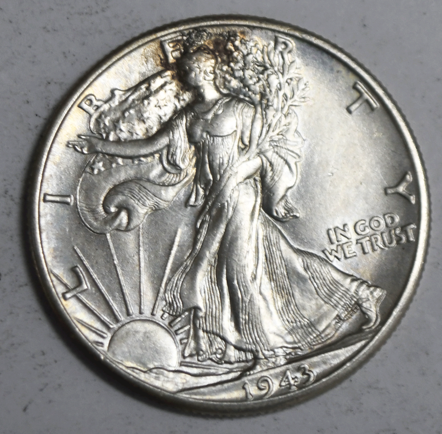 1943 D 50c Walking Silver Half Dollar Fifty Cents Denver