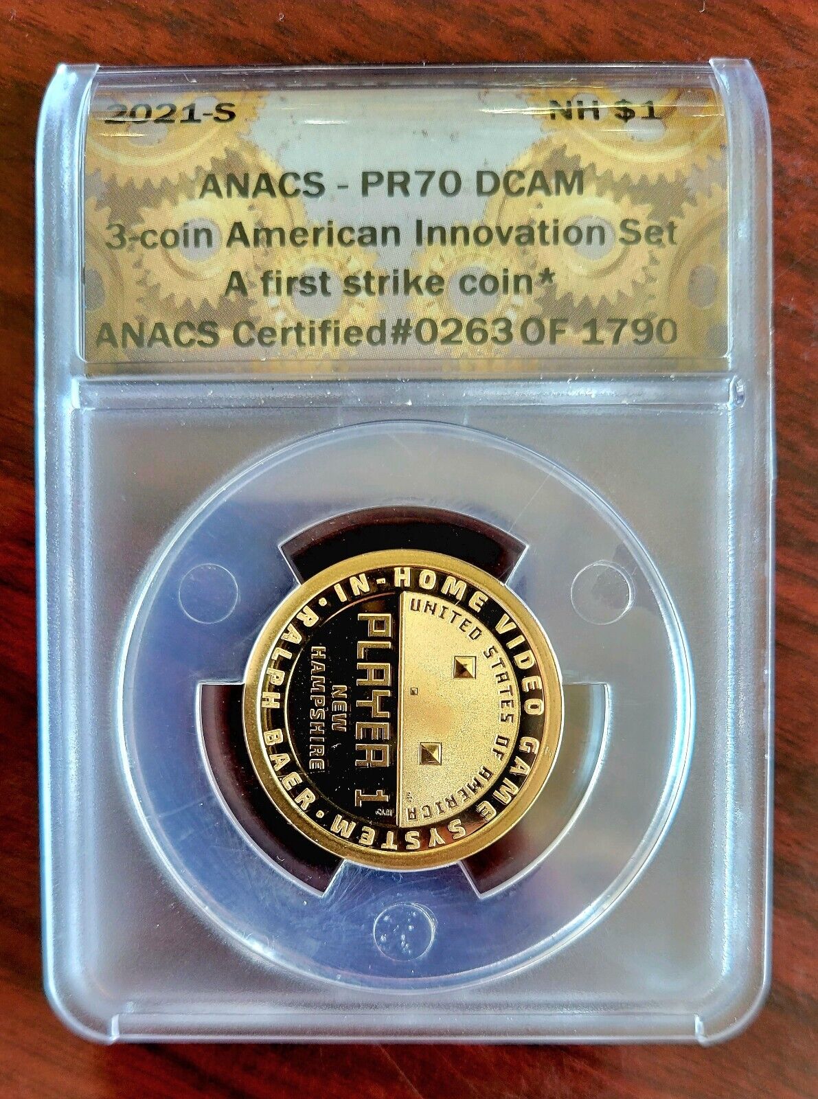 2021 S Innovation New Hampshire Home Video Game PR70 DCAM ANACS First Strike