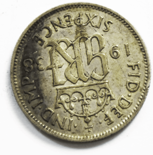 1938 Great Britain 6 Six Pence KM# 852 Silver Coin