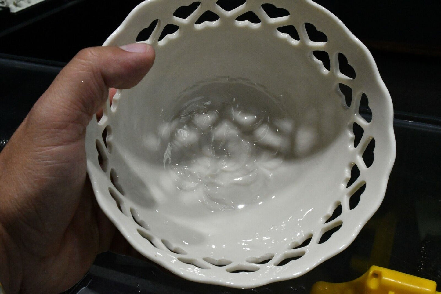 Lenox Porcelain Heart Collection Pierced Heart Bowl 3 1/8" tall x 5 1/2" wide