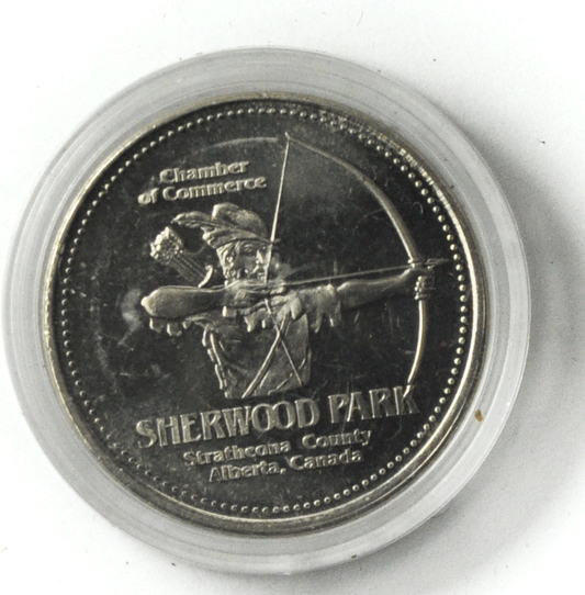 1986 Canada $1 Trade 34mm Sherwood Park Strathcona County Alberta