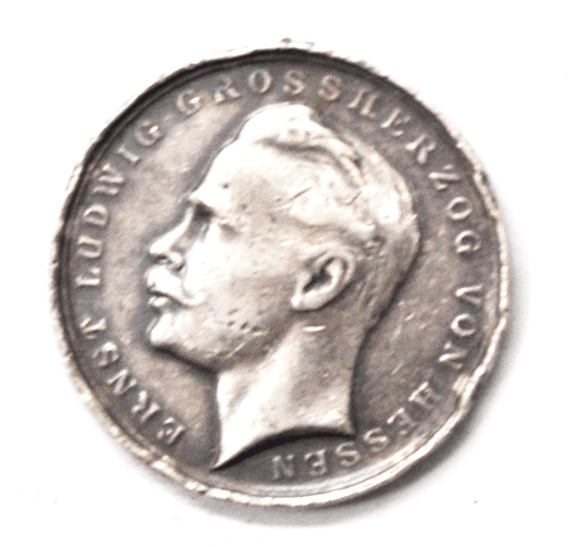 German WWI Silver Medal Hessen Für Verdienste 33m Damaged