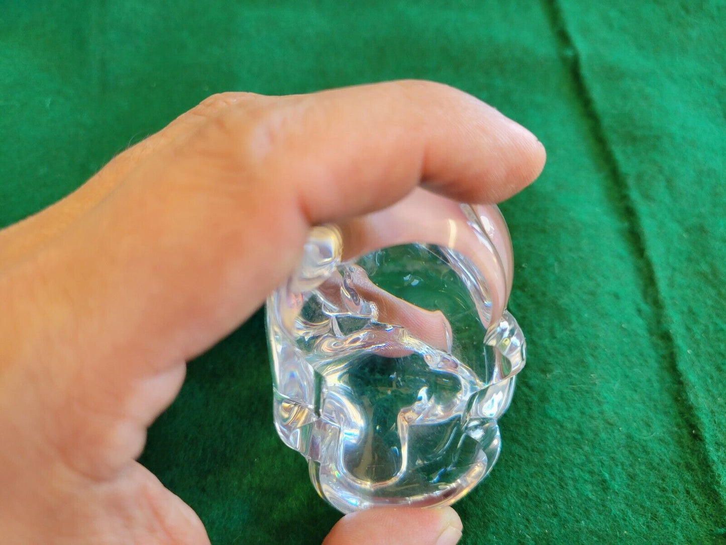 Steuben Glass Sleeping Puppies Signed Lead Crystal Paperweight