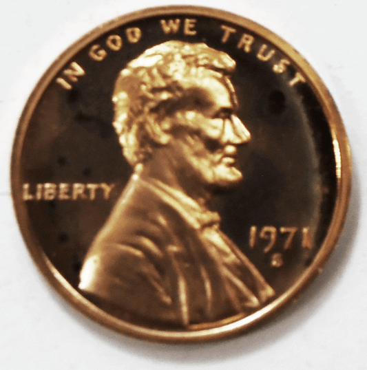 1971 S 1c Proof Lincoln Memorial Cent One Penny Gem Uncirculated San Francisco