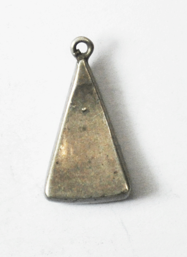 Sterling Light Blue Sleeping Beauty Turquoise Triangle Charm Pendant 12mm x 22mm