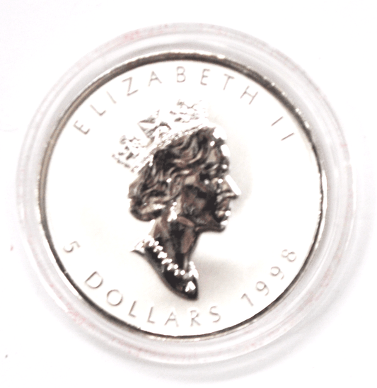1998 $5 Canada Silver Maple One Ounce .9999 Coin Tiger Privy Low Mintage 25,000