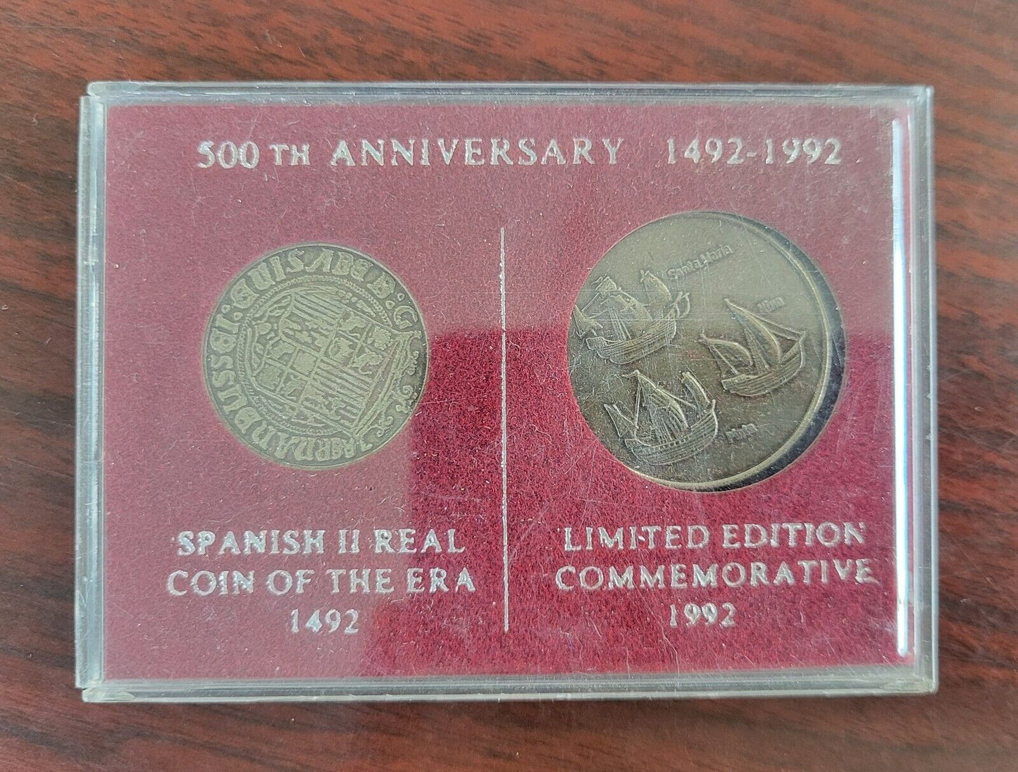 500th Anniversary 1492-1992 Coin Set Spanish II Real Coin Commemorative Columbus