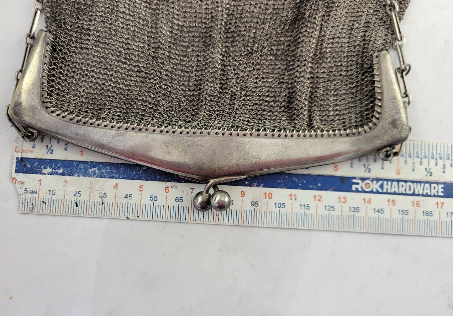 Geschutzt Sterling Silver Mesh Link Purse Germany Vintage Monogrammed 4.5oz
