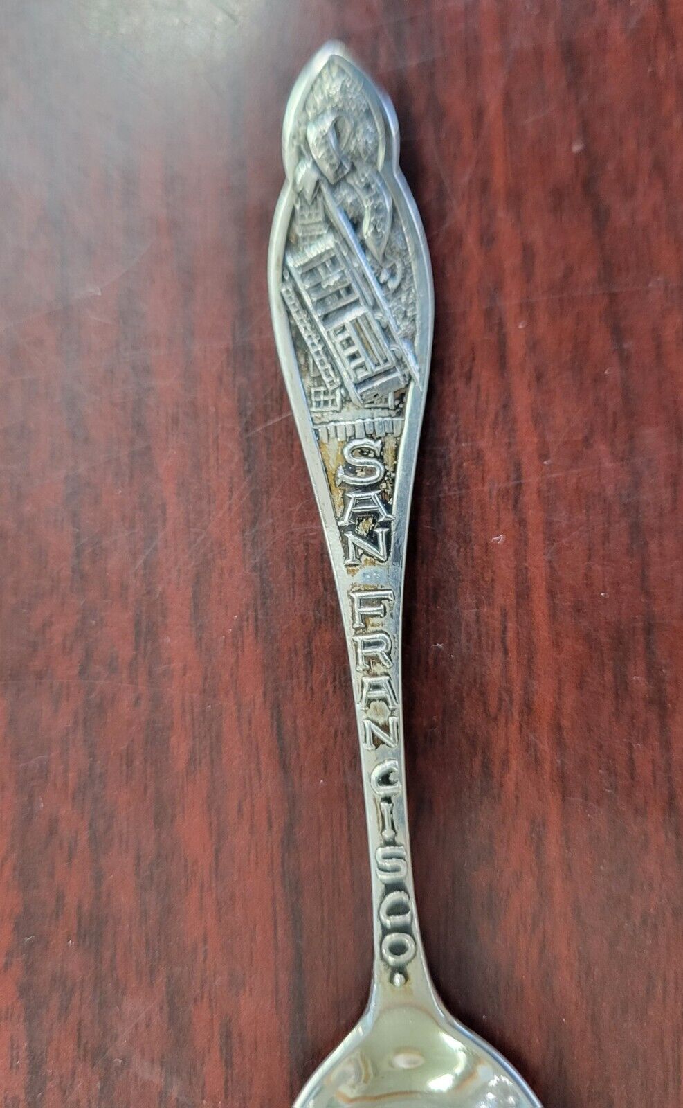 San Francisco Ca. 4 1/8" Sterling Silver Souvenir Spoon .45oz. Trolley Cable Car