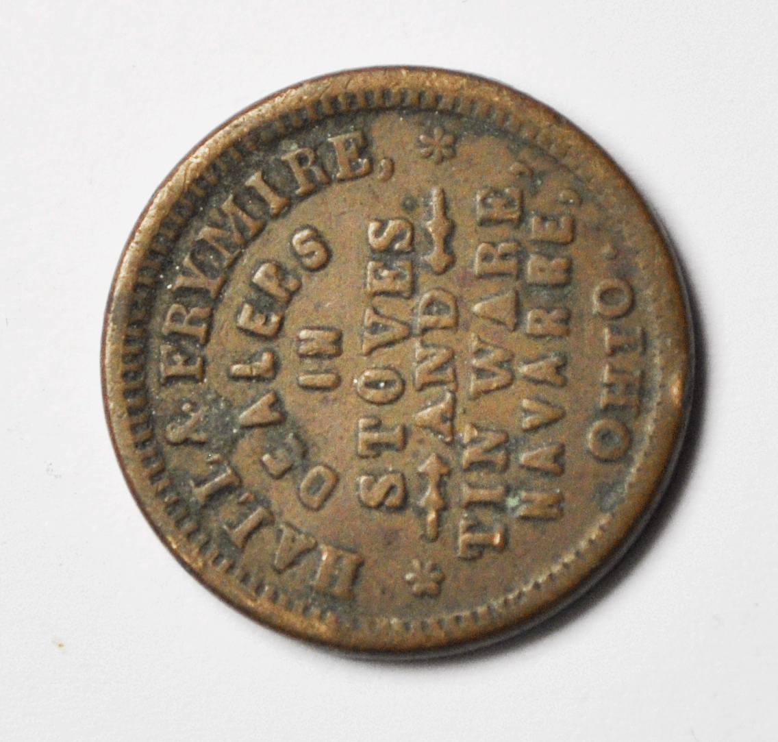 Hall & Frymire Ohio Civil War Token Stoves Tinware R.5 Navarre Rare