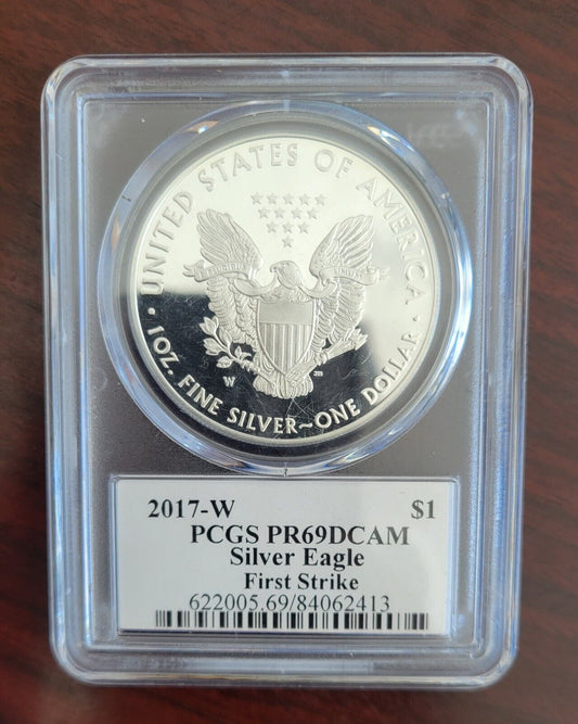 2017-W Silver Eagle PCGS PR69 DCAM First Strike. 999 Fine Silver 1oz. Dollar