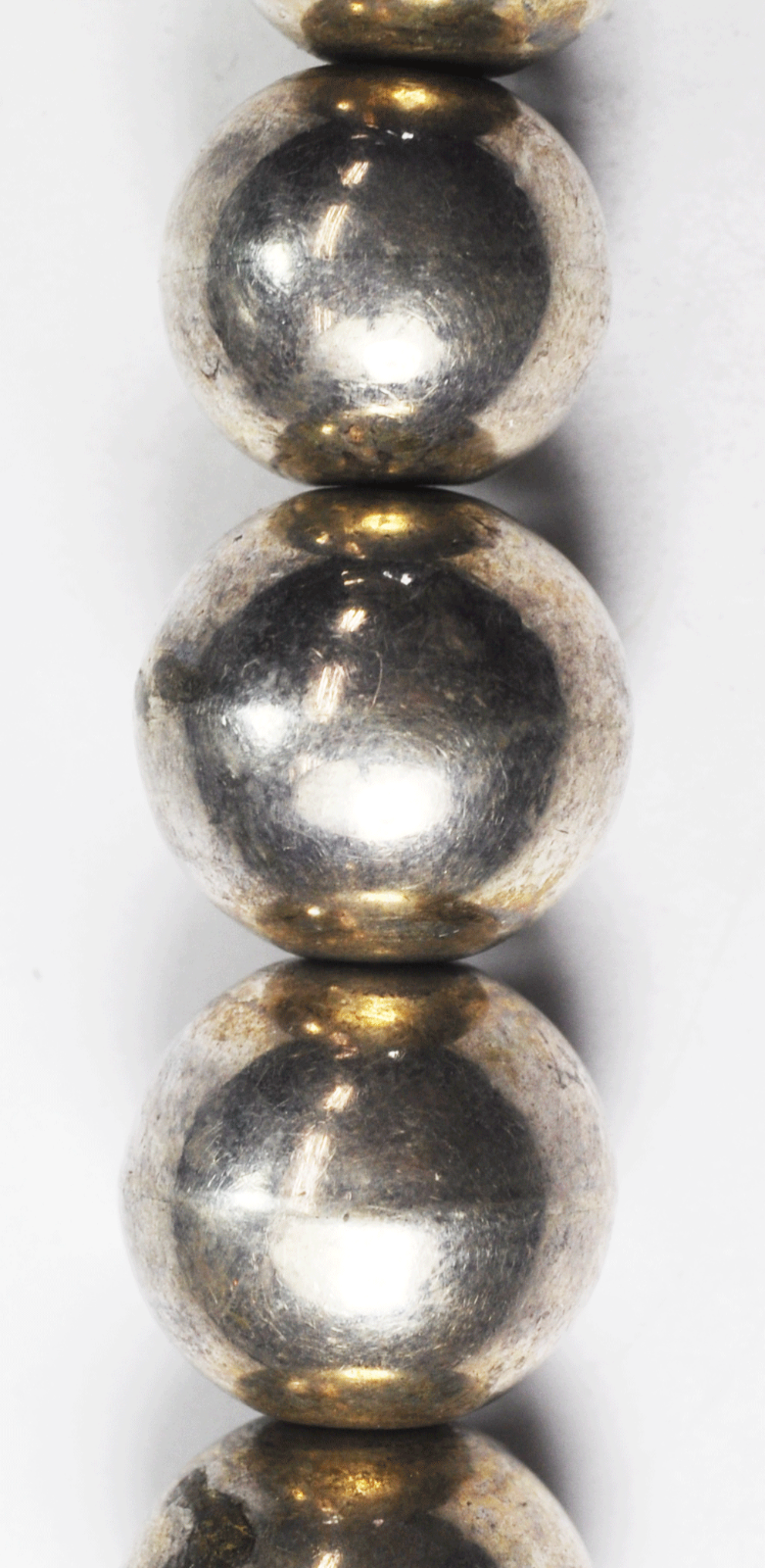 Sterling Silver Heavy Large Hand Made Bead Necklace 10-18mm Graduated 24" 125g