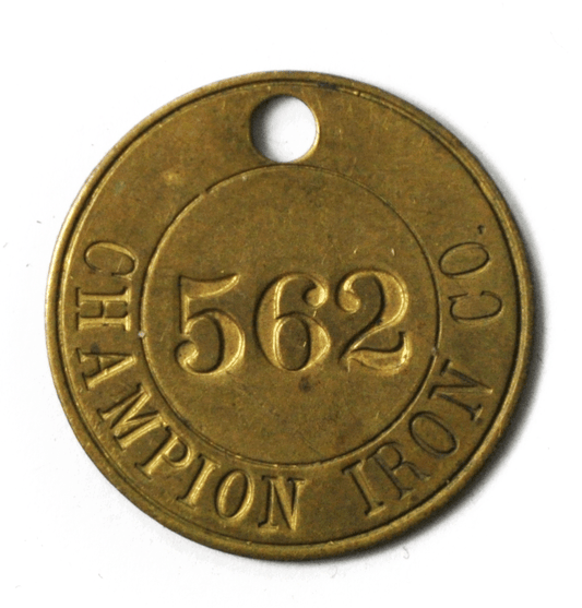 562 Champion Iron Worker Brass Tag Name Plate Metal Medal 35mm