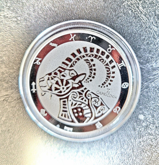 2021 Tokelau 1 oz .999 Fine Silver $5 Zodiac Series: Capricorn  Goat