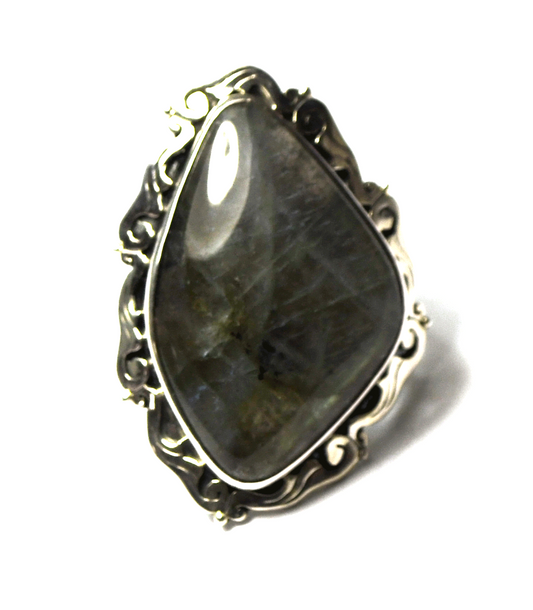 Sterling Silver Sajen Labradorite Ring 39mm Size 6-1/2