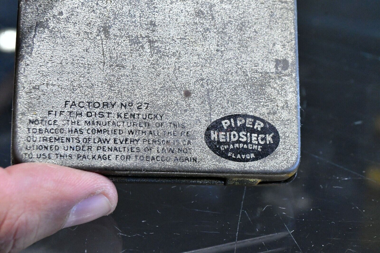 Piper Heidsieck Chewing Tobacco Champagne Flavor Tin Container 3" x 3" x 1/2"