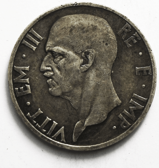 1937 R Yr. XV Italy 5 Five Lire Silver Coin KM# 79