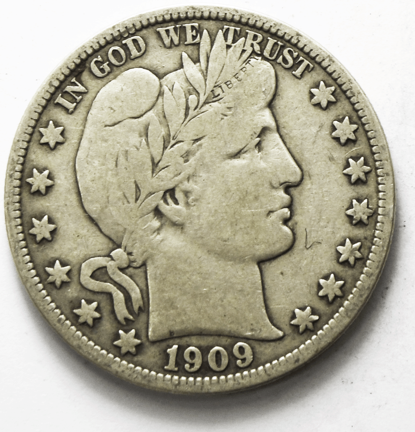 1909 50c Barber Silver Half Dollar Fifty Cents US Philadelphia