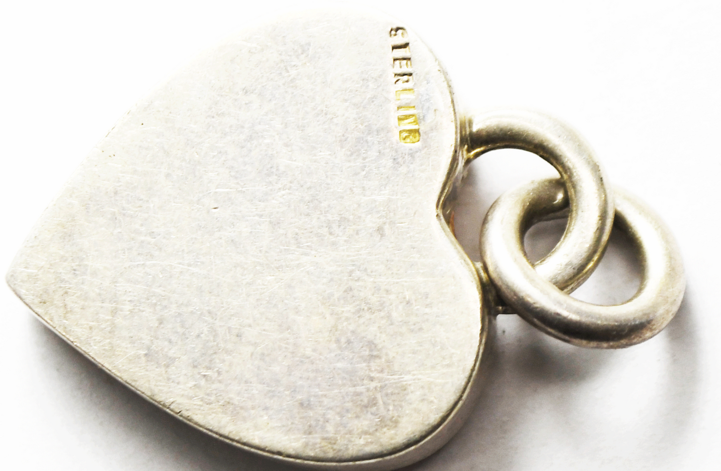 Sterling Silver Heart Flowers in Resin Orange Pendant 32mm x 25mm