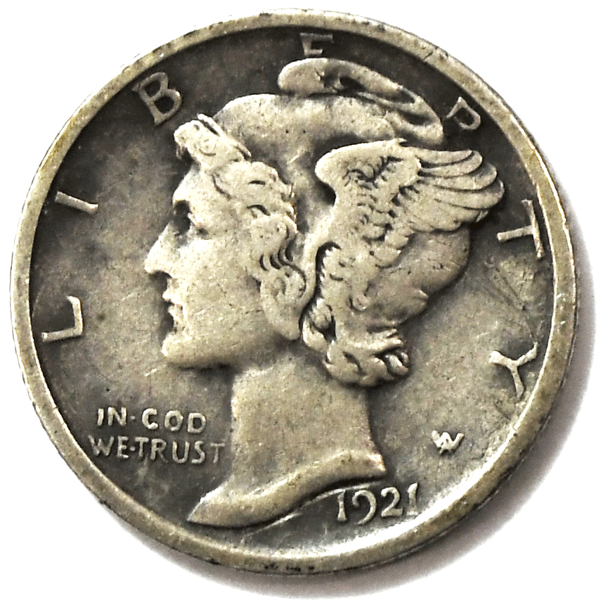 1921 D 10c Mercury Silver Dime Rare Ten Cents Denver Rare