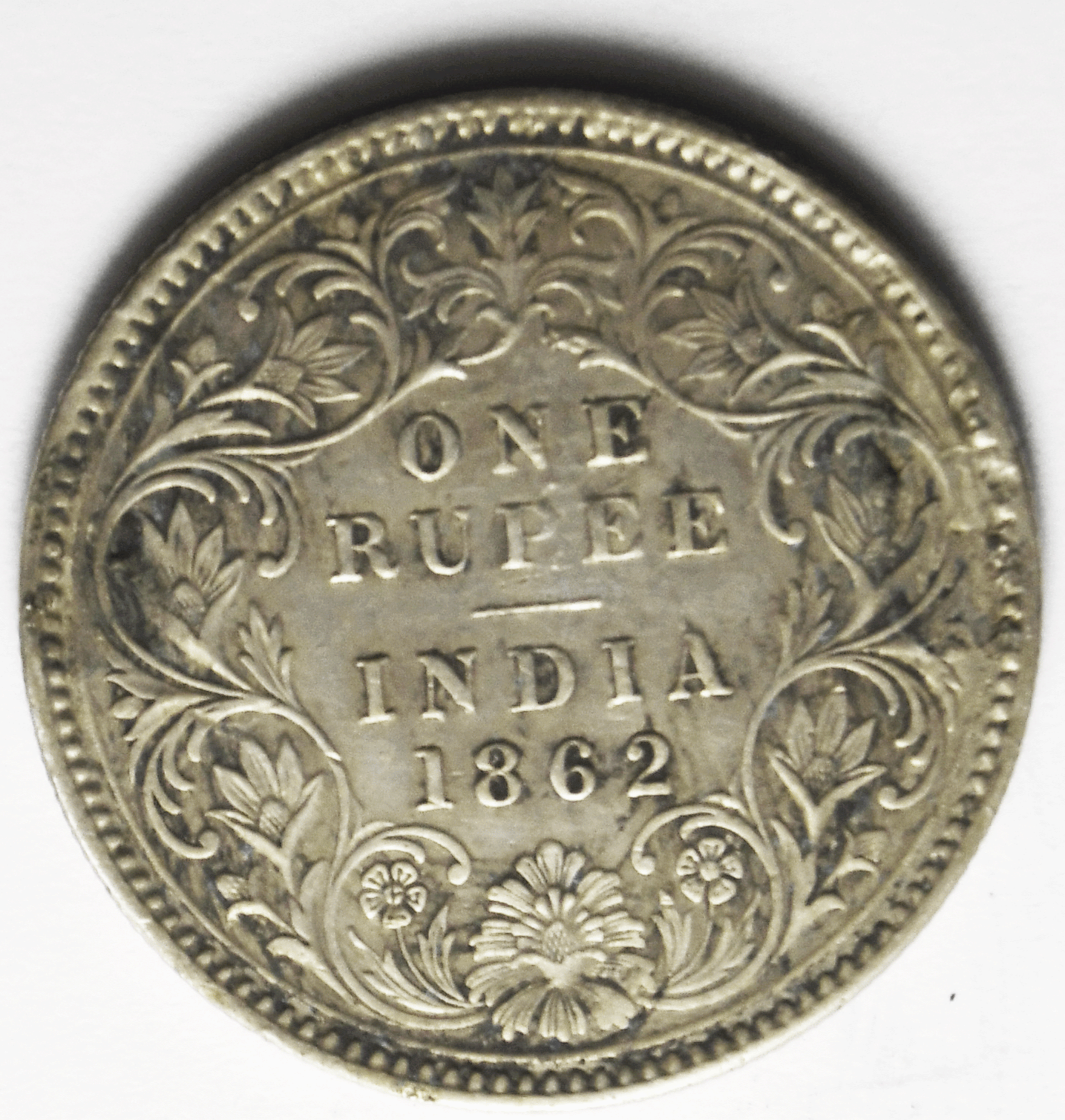 1862 India-British Silver One Rupee KM# 473.1