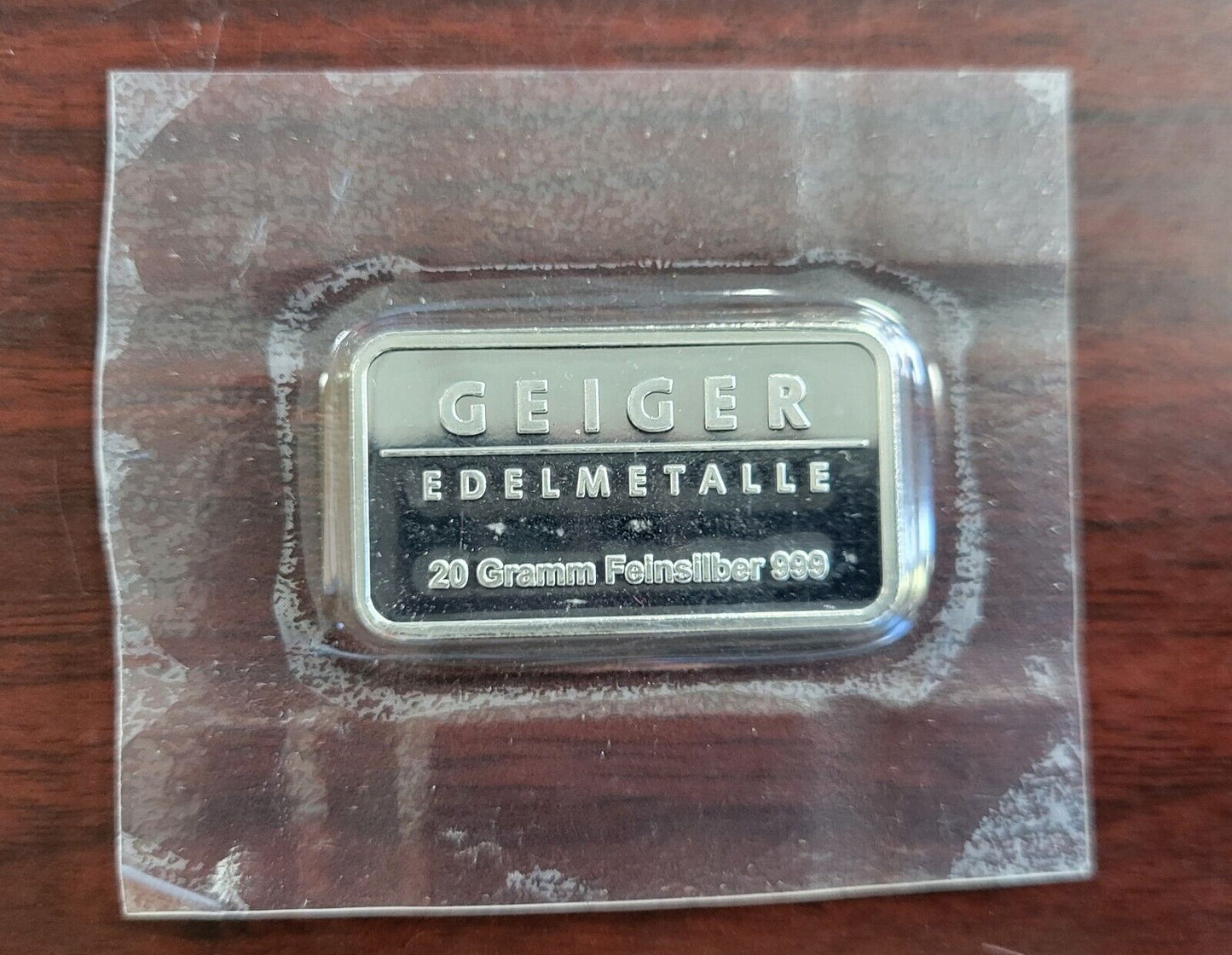DISCONTINUED Geiger Edelmetalle 20 Gram Generation 1 Silver Bar Rare Sealed
