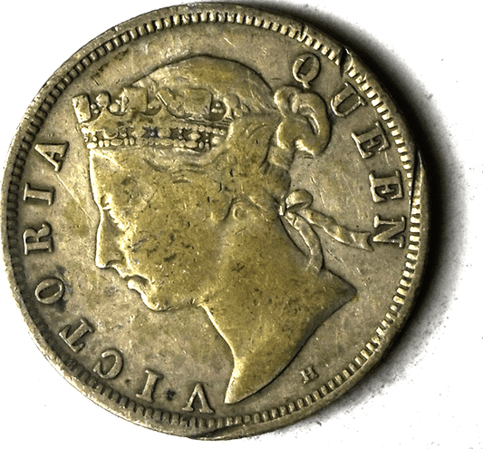 1890 20c Straits Settlements Twenty Cents Silver Coin KM#12