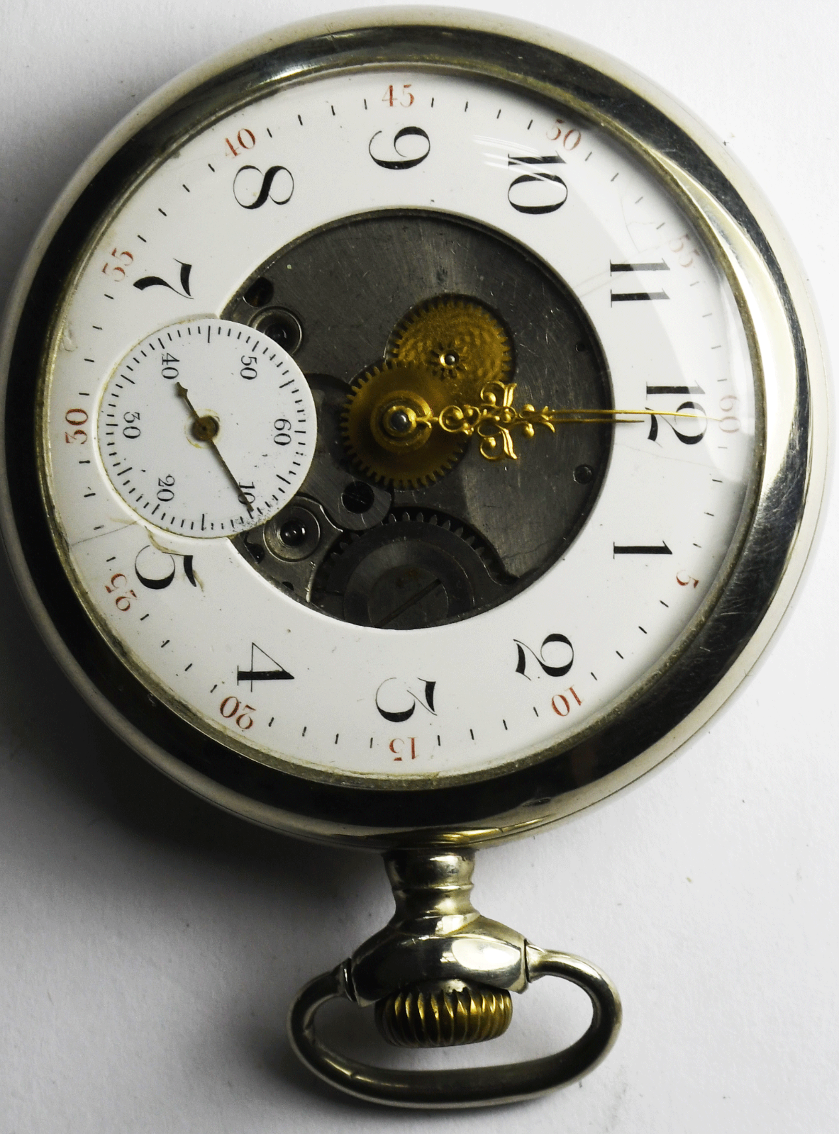 1896 Elgin Size 18 Grade 144 Skeleton Dial Cut Out Front Pocket Watch LS NR