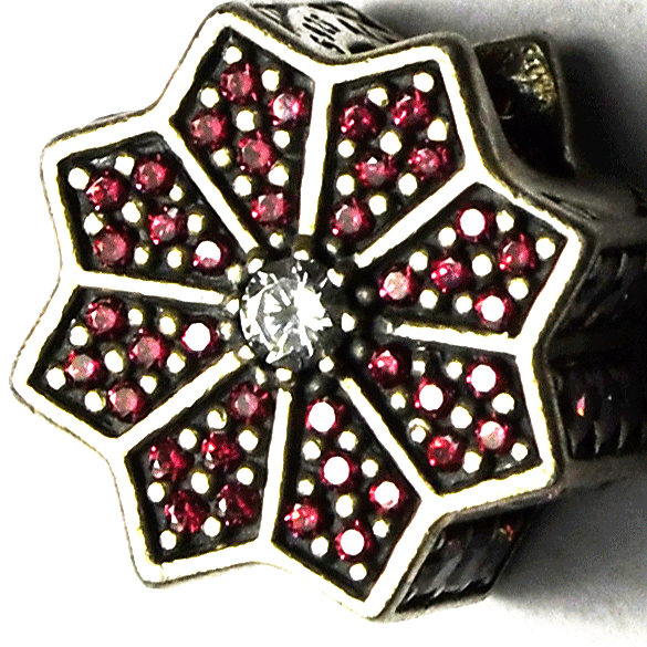 2016 Sterling Silver Pandora Red Poinsettia CZ Charm 12mm x 7mm