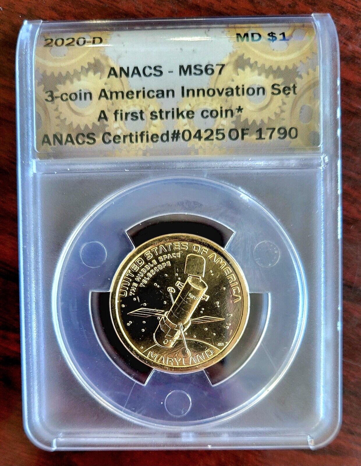2020 D Innovation Dollar Maryland Hubble Telescope MS67 ANACS First Strike
