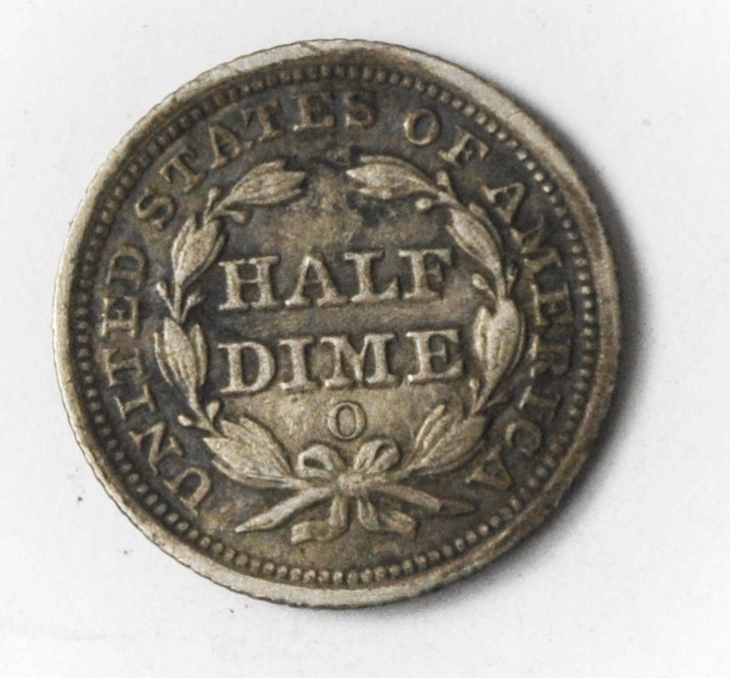 1857 O H10c Seated Liberty Silver Half Dime New Orleans