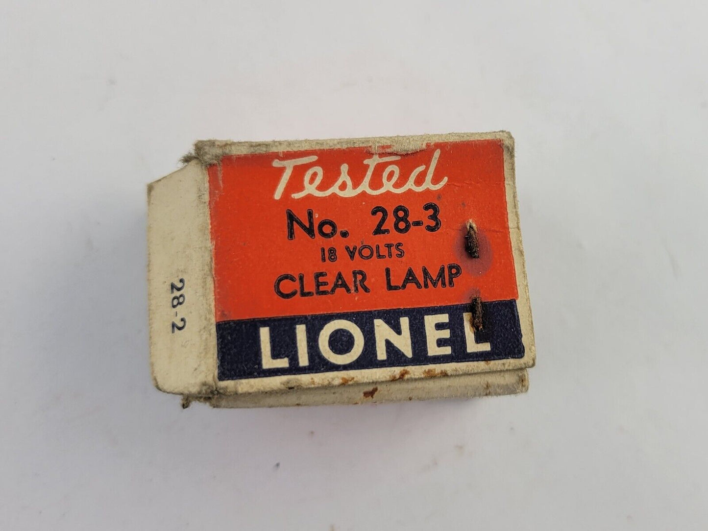 Post War LIONEL O Scale Bulb In  Original Box # 28-3 Red Light 18 Volt Untested