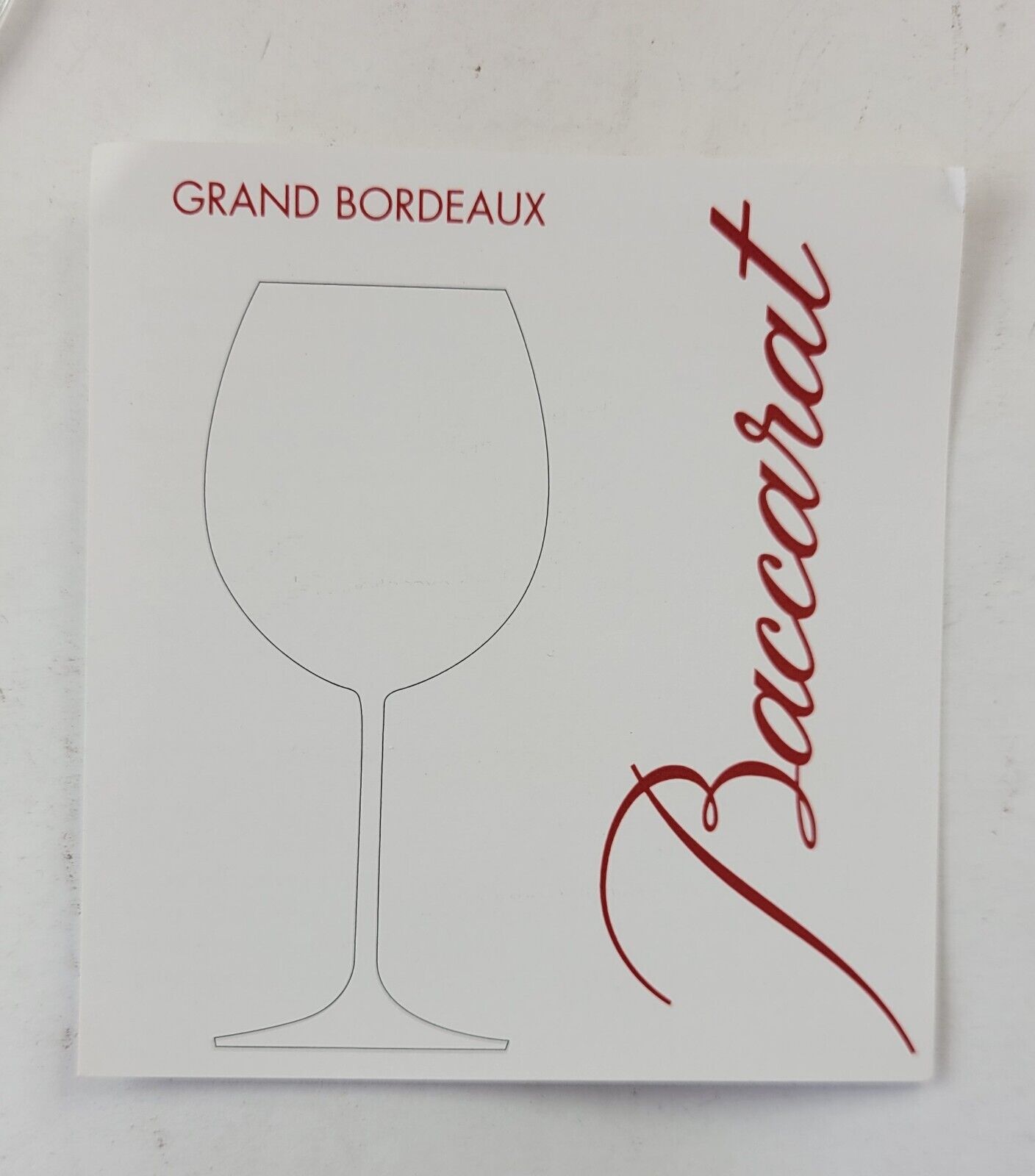 Baccarat Crystal 9 5/8" tall Grand Bordeaux Wine Glasses Set of 2 signed Boxed