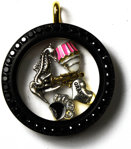 Origami Owl Floating Charm 37mm x 30mm Pendant Memory Locket Seahorse Dog Paw